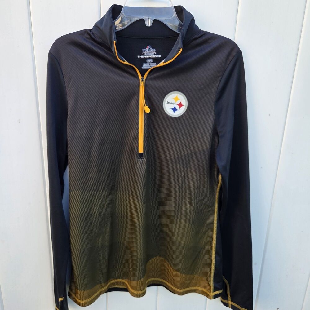 Men's Pittsburgh Steelers Football Black & Gold Thermabase Athletic Shirt L